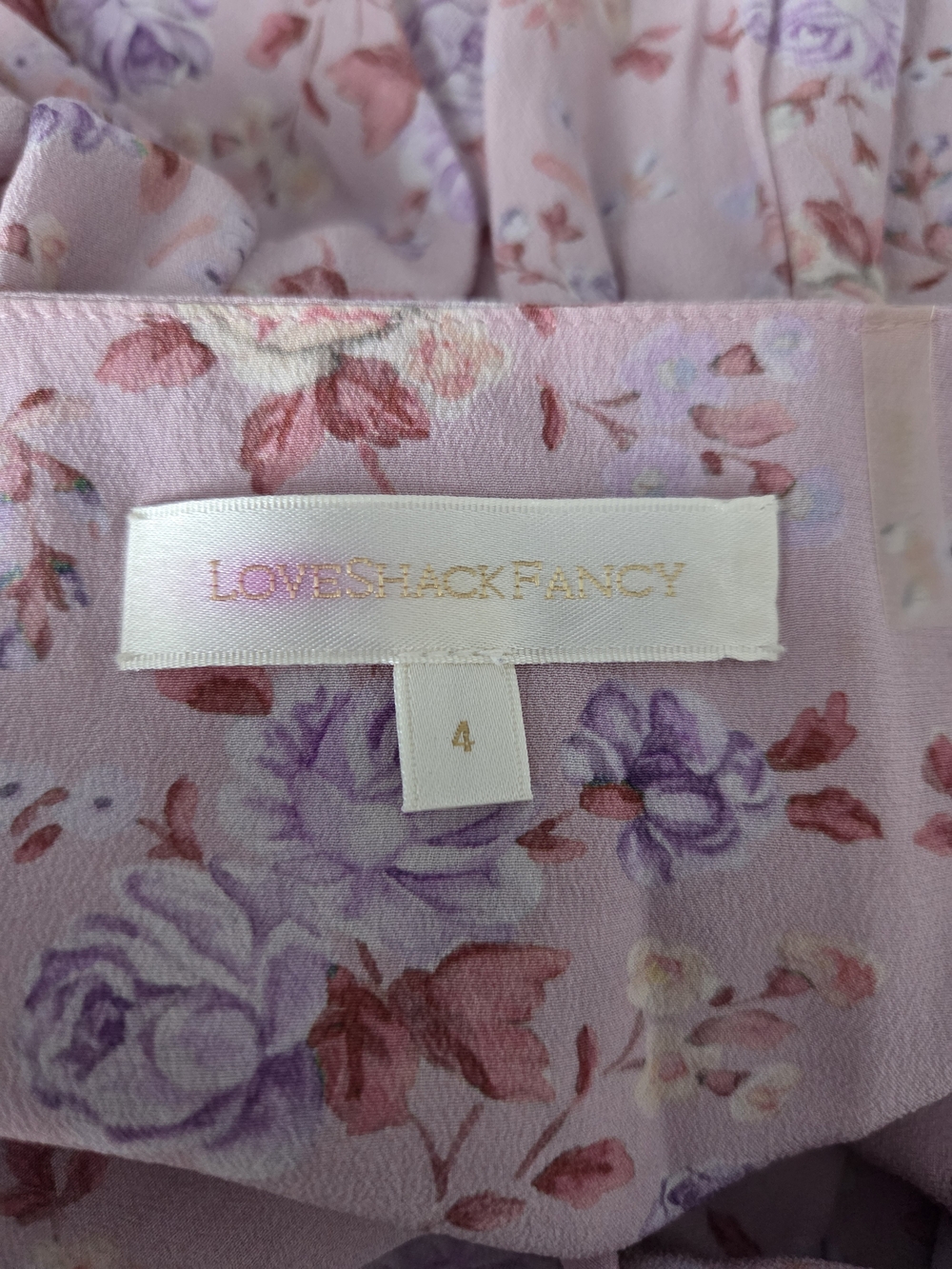 LoveShackFancy Pink Floral Puff-Sleeve Maxi Dress - Picture 5 of 5